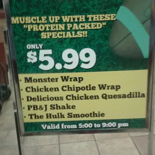 MNF specials at  the gym!