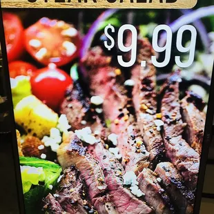 steak salad sign