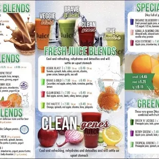 Menu drinks