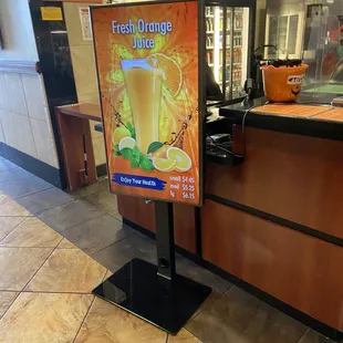 orange juice sign