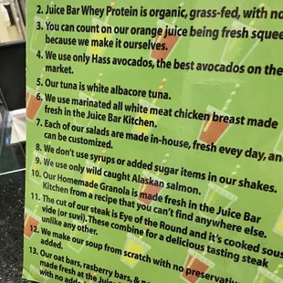 menu