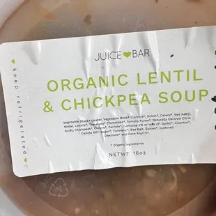 Lentil &amp; chickpea soup