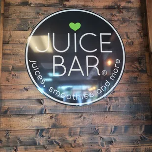 a sign for a juice bar