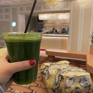 Green juice with two apples $12