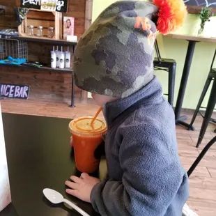 Orange you glad..my son finally eating veggies again lol