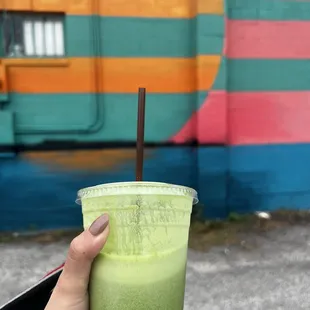 Made my own juice! Kiwi, ginger, turmeric, orange, pineapple, lemon, spinach, kale