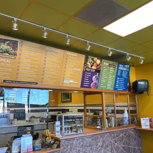 menus and prices on the wall