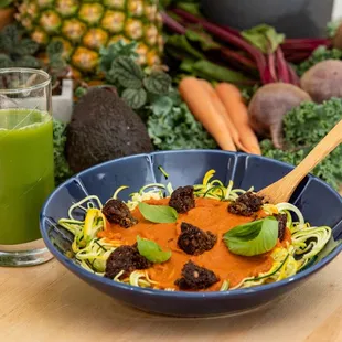Zucchini spaghetti and &quot;beatballs&quot;