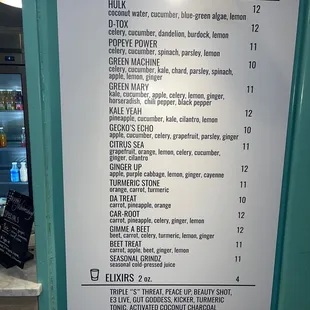 menu