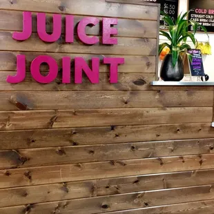 the front desk of a juice joint