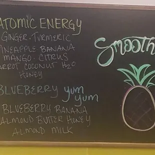 Menu: Smoothies