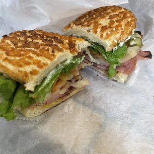 a cut in half sandwich