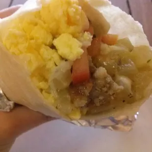 Good size Breakfast burrito for $3.60.