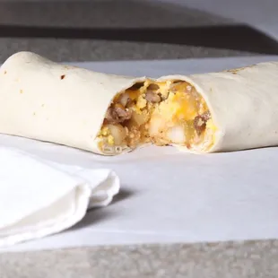 Sausage breakfast burrito