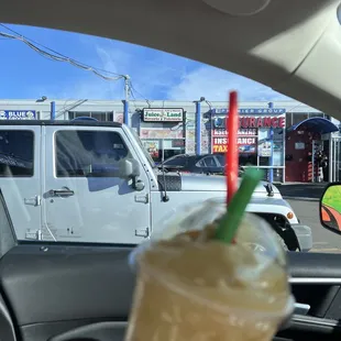 Mango cocunut smoothie.