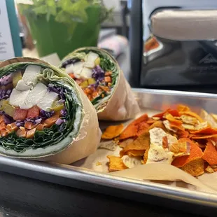 Chicken Wrap&amp; Veggie Chips