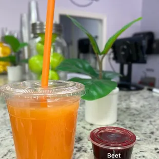 Flu-Aid $8.97. Beet Shot (w/ a side of lemon juice) $2.97