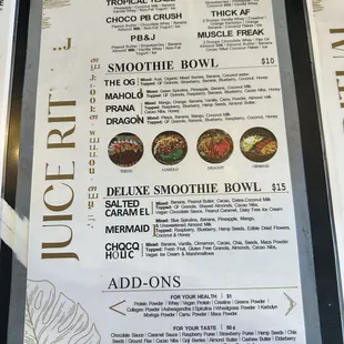 menu