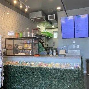 a view of the counter area