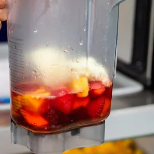 Juice Stop uses real fruit when blending up your smoothie. Amazing flavor with each sip!