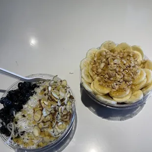 Almond Joy Bowl and Peanut Butter Acai Bowl