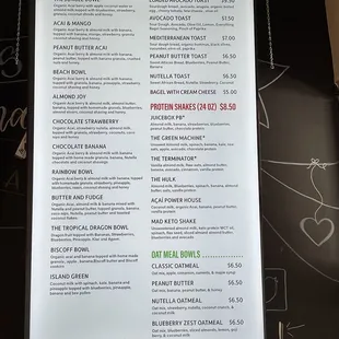 menu