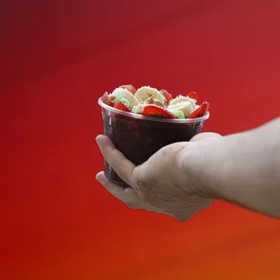 Delicious Acaí bowl packed with fresh fruit.