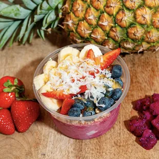 a pineapple and fruit smoothie