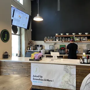 Counter area of Juiced up.