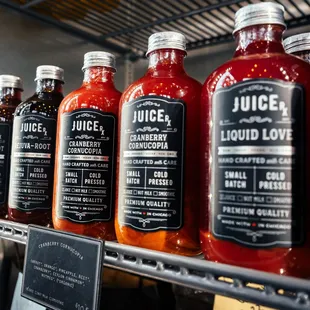 JuiceRx cold-pressed juices in apothecary packaging