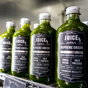 JuiceRx cold-pressed juices in apothecary packaging