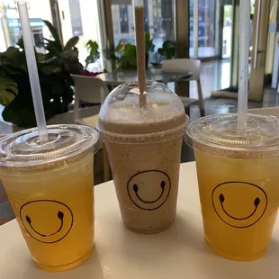 Water of the day and pecan praline smoothie