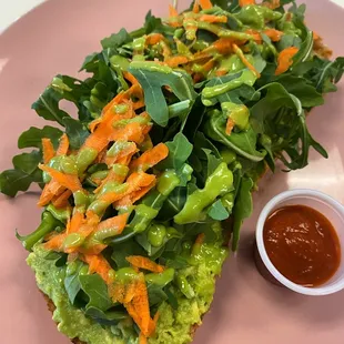 If you love avocado toast this is a great portion with fulfilling and refreshing toppings