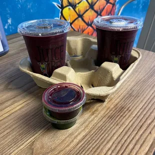 Beet it smoothies and Wheatgrass shots/Flu shots. AWESOME!