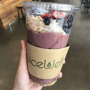 Açaí bowl in a to-go cup