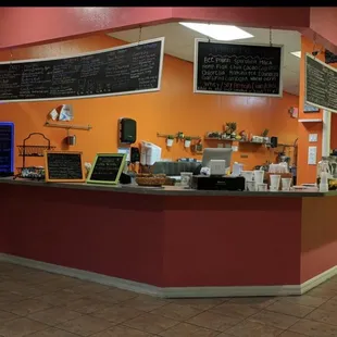 the interior of a juicey's juice bar