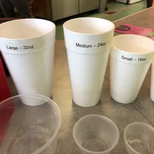 Cup sizes