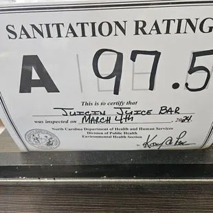 Sani rating