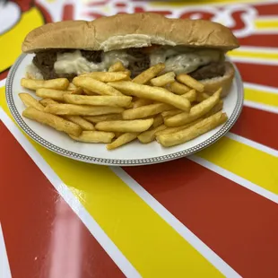 PhillyCheese Steak sandwich with Fries