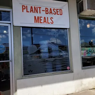 Plant based meals sign... for Juicy Brew