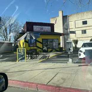 The outside. Blink and you miss it.