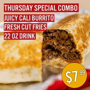 a burrito cut in half