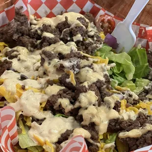 JB Salad- think of In-n-out protein style burger but  times more satisfying!