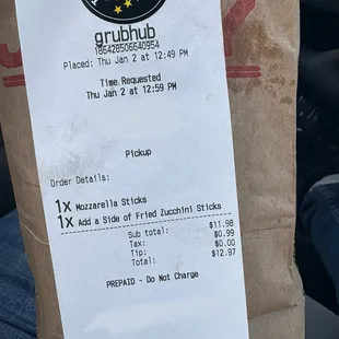 6pc Mozzarella Sticks 8pc Add a Side of Fried Zucchini Sticks