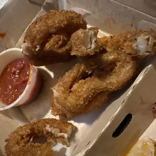 Oily soft calamari. No crunch at all