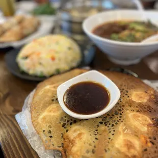 Pork and corn pan fried dumplings  IG foodieadbrentures