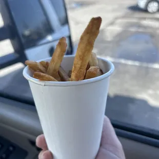 Beer battered fries.