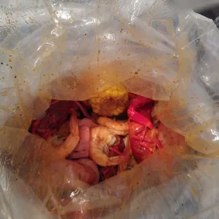 cajun boil  , , potato, sausage, crawfish