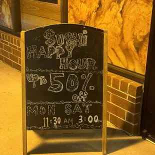 Happy Hour sign