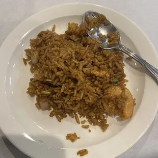 shrimp fried rice (this is just a scoop from my friend&apos;s plate)